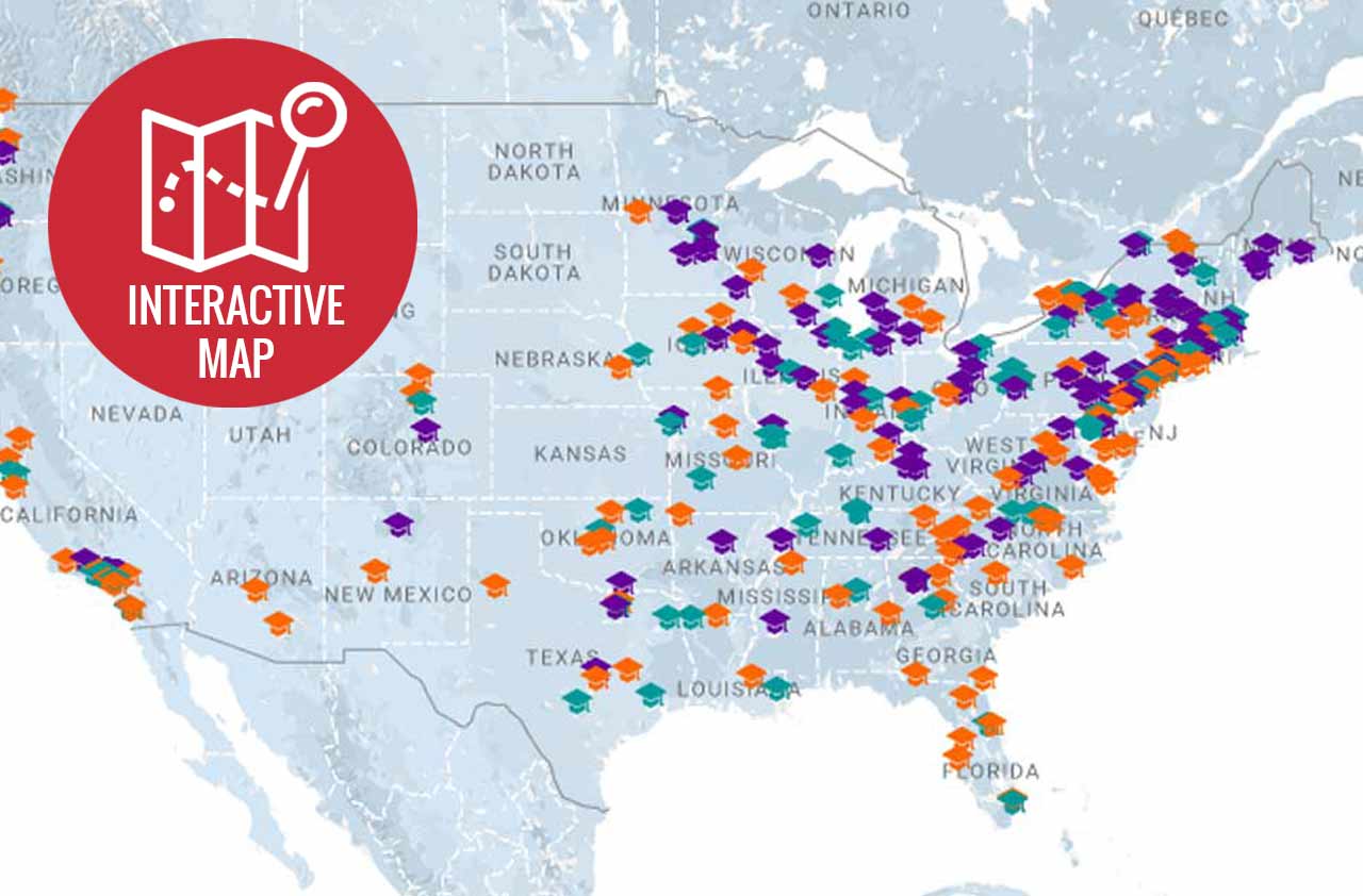 United States Map With Colleges